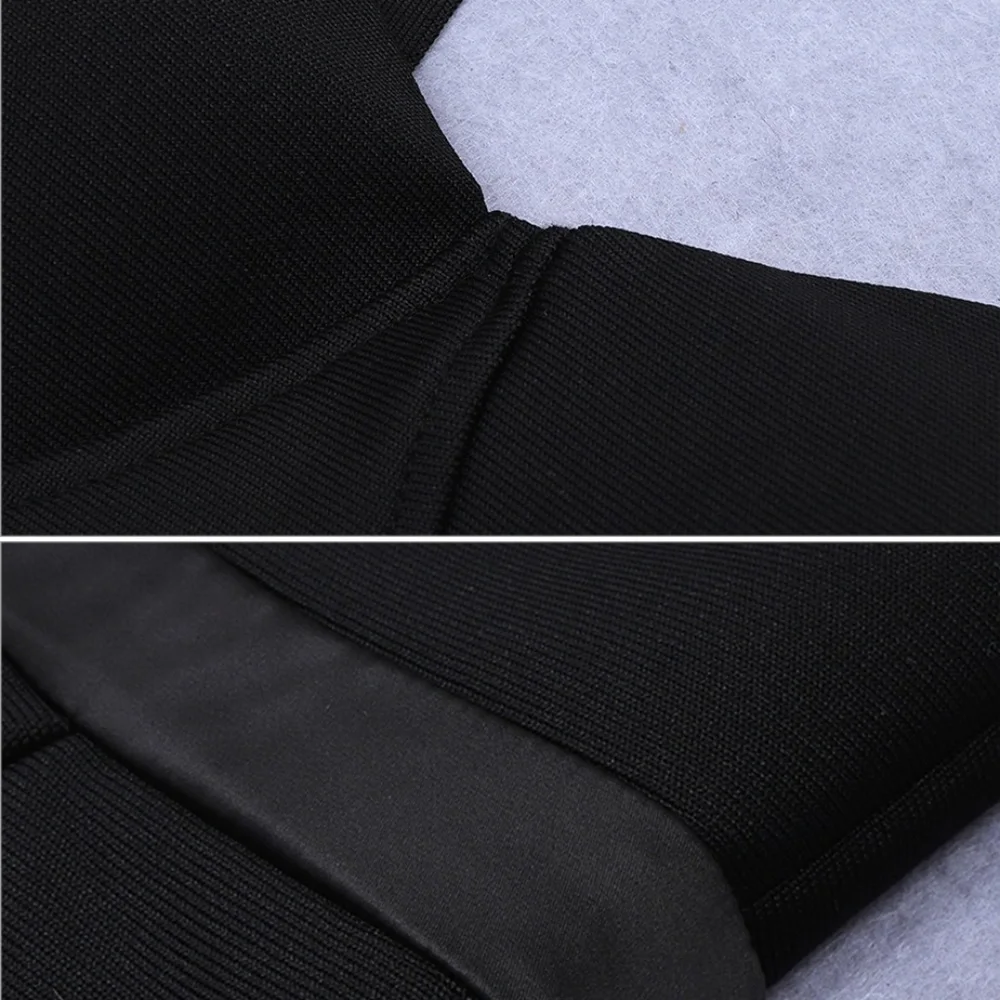 Bandage Waist Detail Bodycon Dress in Black - Picture 9 of 14
